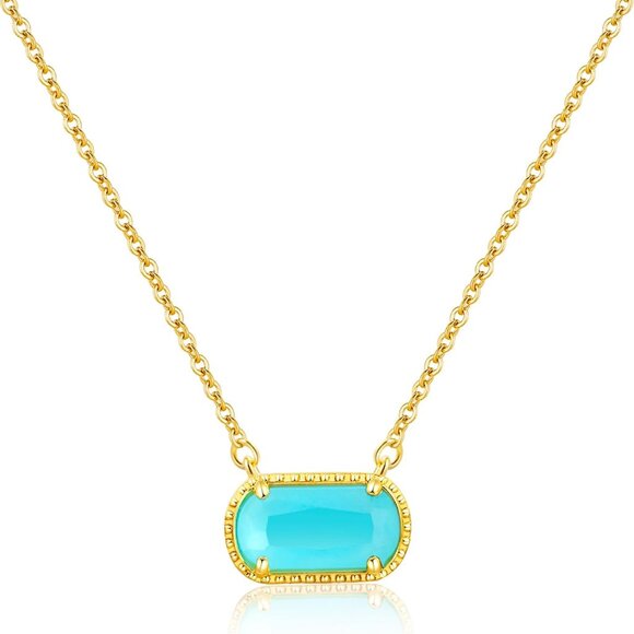 Jewelry - Birthstone Necklace Women 14k Gold Plated Zircon Pendant Gift for Mom Wife